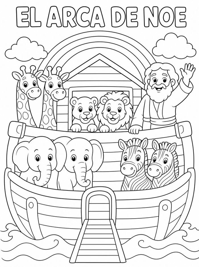 Página para colorear El Arca de Noé