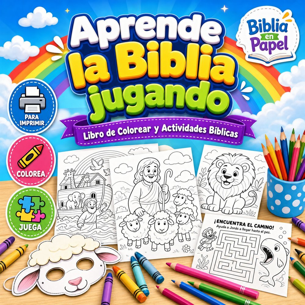 Biblia en Papel — libro de colorear y actividades bíblicas